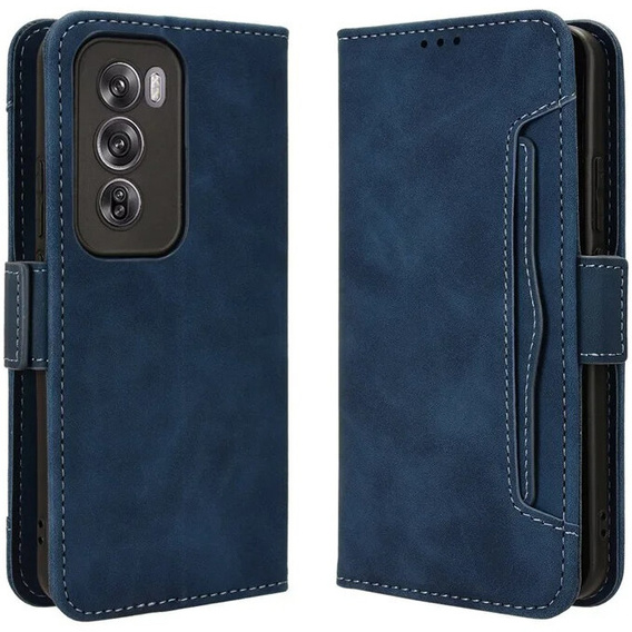 Θήκη με πτερύγιο για Oppo Reno 12 Pro, Card Slot, σκούρο μπλε