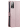 θήκη πτερύγιο για Samsung Galaxy S20 FE, Rhombus Crossbody Leather, ροζ rose gold