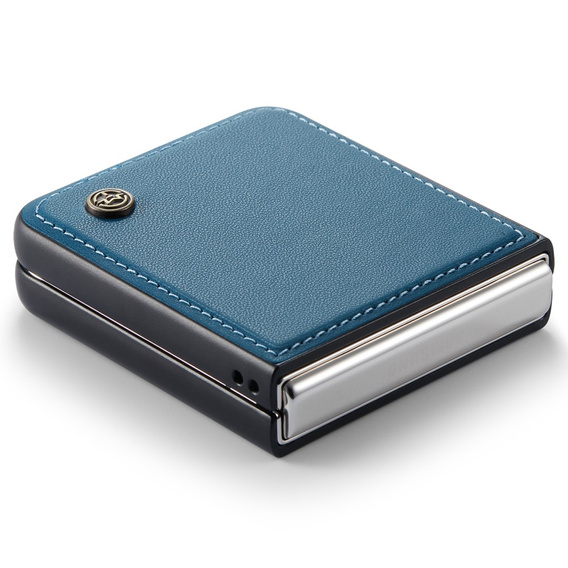 Θήκη για Samsung Galaxy Z Flip7 FE / Z Flip6, CASEME Litchi Leather, μπλε