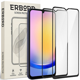 2x Μετριασμένο γυαλί για Samsung Galaxy A25 5G, ERBORD 3D πλήρης οθόνη
