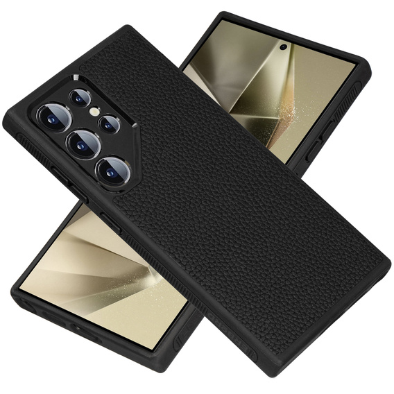 Δερμάτινη θήκη για Samsung Galaxy S24 Ultra, ERBORD LeatherGuard MagSafe, μαύρο