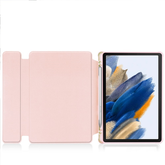 Θήκη πληκτρολογίου για Samsung Galaxy Tab A9+, Rotary 360° Leather, ροζ rose gold