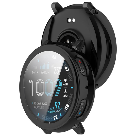 2 σε 1 Θήκη με προστατευτικό κάλυμμα οθόνης για Amazfit Active Max, μαύρο