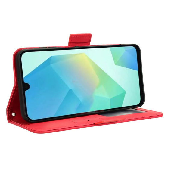 Θήκη με πτερύγιο για Samsung Galaxy A16, Card Slot, κόκκινη