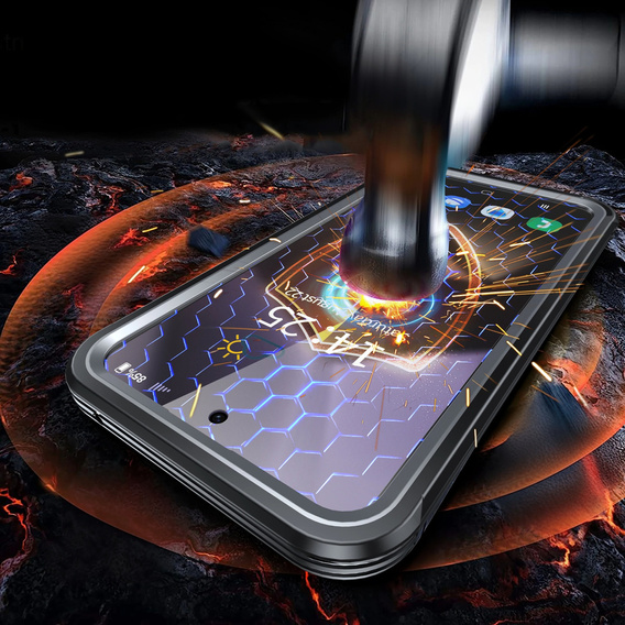 Θήκη για Samsung Galaxy S24 FE, Shockproof, με γυαλί, για MagSafe, μαύρη