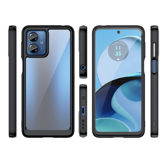 Θήκη για Motorola Moto G14, Fusion Hybrid, διαφανής / μαύρη