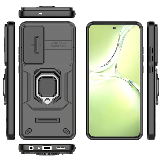 Θήκη για OnePlus Nord CE4 Lite, KickStand Camera Lens, μαύρη