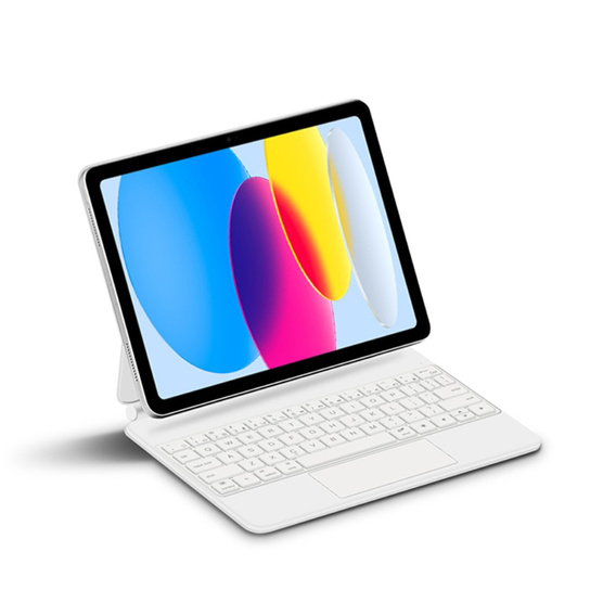 Θήκη πληκτρολογίου για iPad 10.9" 2022 (10 gen.) / iPad 11" 2025 A16 (11 gen.), Magnetic Keyboard Touchpad, λευκή