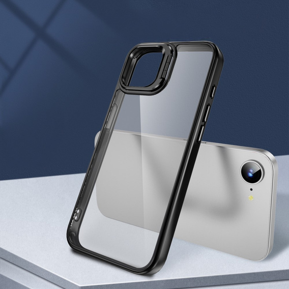 Θήκη για Iphone 16E, Πλαίσιο στήριξης, διαφανής / μαύρη