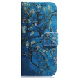 Θήκη με πτερύγιο για Realme C55, Wallet, Cherry blossom, μπλε