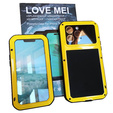 Love Mei Θήκη για iPhone 14 Pro, armored with glass, κίτρινη