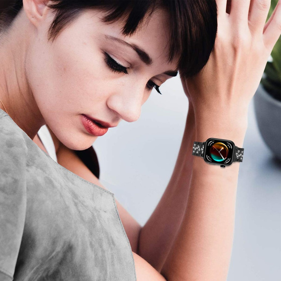 Διαμαντένιο βραχιόλι για Xiaomi Smart Band 8 Pro, Μαύρο