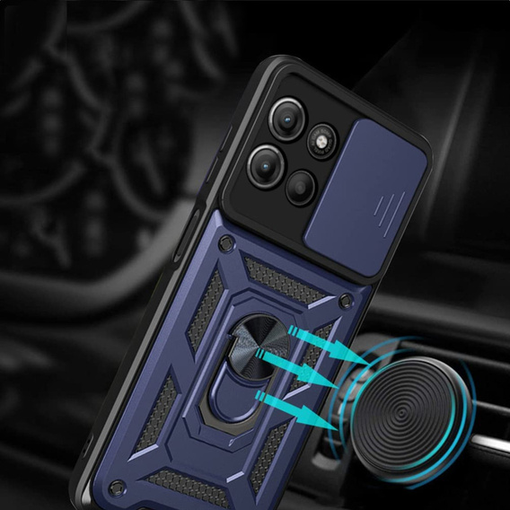 Θήκη για Motorola Moto G15 / Motorola Moto G15 Power, CamShield Slide, μπλε