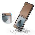 Θήκη για Samsung Galaxy Z Flip7 FE / Z Flip6, CASEME Litchi Leather, καφέ