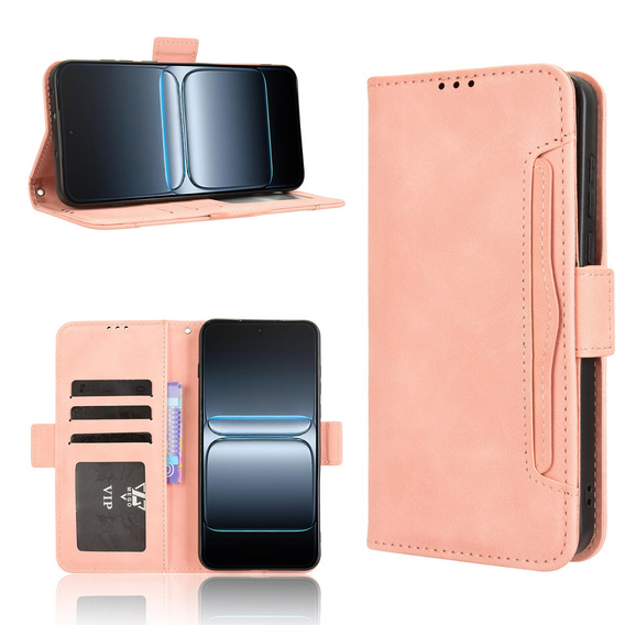 Θήκη με πτερύγιο για OnePlus Nord 5, Card Slot, ροζ