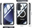 Θήκη για Samsung Galaxy A36 / Samsung Galaxy A56, Shockproof, με γυαλί, για MagSafe, μαύρη