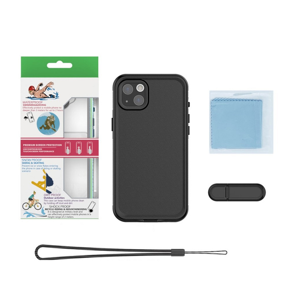 Αδιάβροχη θήκη IP68 για το iPhone 15 Plus, μαύρη