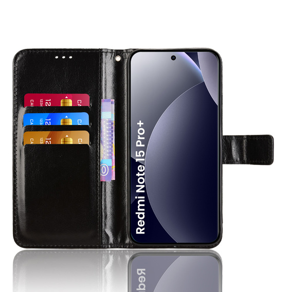 Θήκη με πτυσσόμενο κάλυμμα Crazy Horse Wallet για Xiaomi Redmi Note 15 Pro Plus 5G / Poco M8 Pro 5G