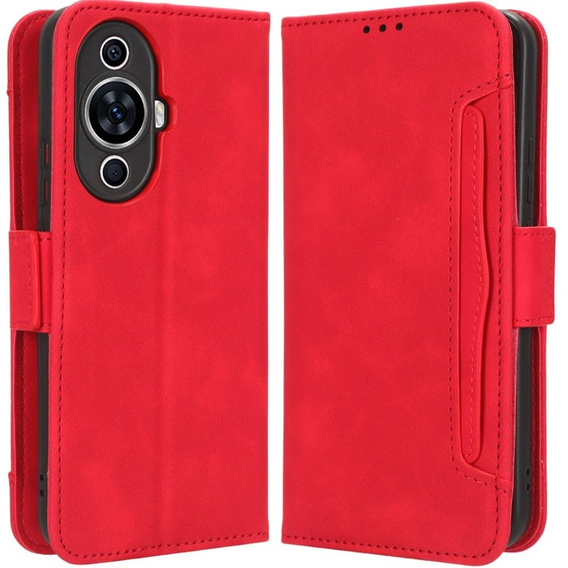 Θήκη με πτερύγιο για Huawei Nova 11 Pro, Card Slot, κόκκινη