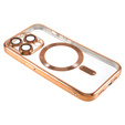 Θήκη για iPhone 14 Pro, Electro MagSafe, χρυσή + Γυαλί για την οθόνη