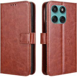 Θήκη με πτερύγιο για Motorola Edge 60 / 60 Fusion, Crazy Horse Wallet, καφέ