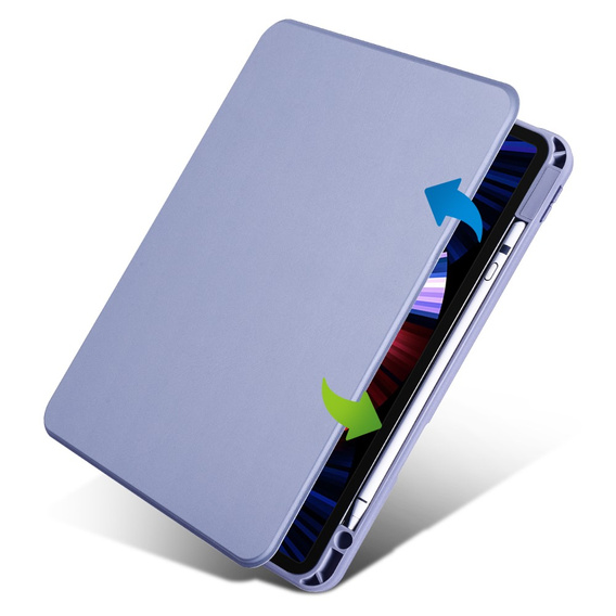 Θήκη για iPad Pro 11" 2022/2021/2020 (4/3/2 gen.), με υποδοχή γραφίδας, περιστρεφόμενη κατά 360°, μωβ