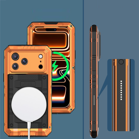 Αδιάβροχη θήκη IP68 για iPhone 17 Pro, πορτοκαλί