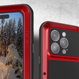 Love Mei Θήκη για iPhone 14 Pro, armored with glass, κόκκινη