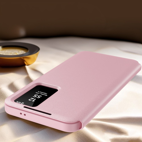 Αναδιπλούμενη θήκη για Samsung Galaxy S25+ Plus, Smart View Wallet, ροζ