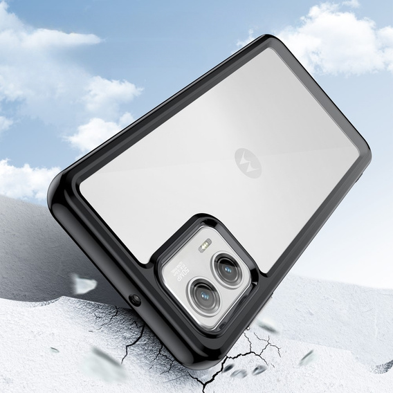Θήκη για Motorola Moto G73 5G, Fusion Hybrid, διαφανής / μαύρη