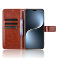 Θήκη με πτερύγιο για Honor Magic 7 Pro, Crazy Horse Wallet, καφέ