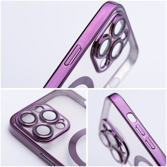 Θήκη για iPhone 16 Pro Max, Electro MagSafe, μωβ + Γυαλί για την οθόνη