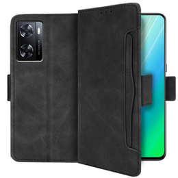 Θήκη με πτερύγιο για Oppo A57s, Card Slot, μαύρη