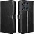 Θήκη με πτερύγιο για Motorola Moto G56 5G, Crazy Horse Wallet, μαύρη