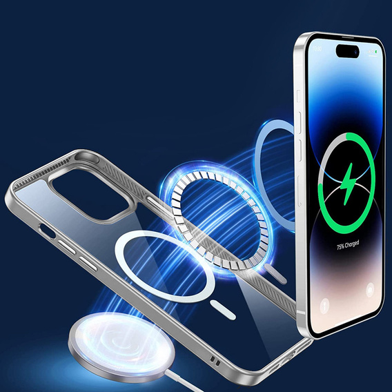 Θήκη για iPhone 14 Pro, ERBORD Hybrid MagSafe Case, ασημένια