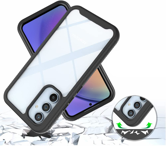Θήκη για Samsung Galaxy A54 5G, Shockproof, με μεμβράνη, μαύρη