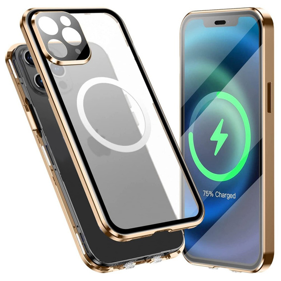 Μαγνητική θήκη MagSafe Dual Glass για iPhone 12 Pro, χρυσή