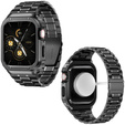 Ατσάλινο βραχιόλι με θήκη για Apple Watch 7/8/9 45MM, Μαύρο