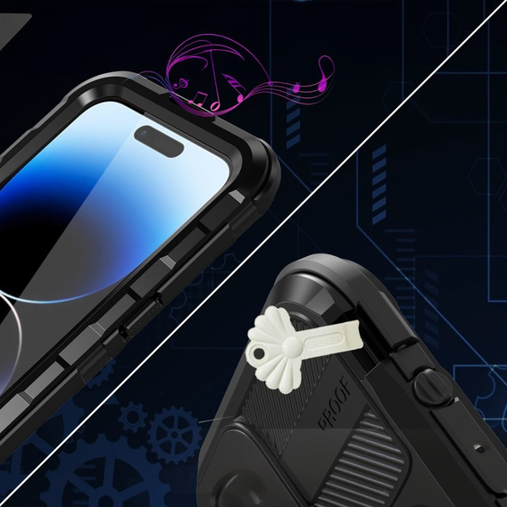 Αδιάβροχη θήκη IP68 για iPhone 14 Pro Max, SHELLBOX MagSafe, μαύρη