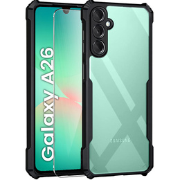 Η θήκη για το Samsung Galaxy A26, AntiDrop Hybrid, μαύρη + σκληρό γυαλί 9H