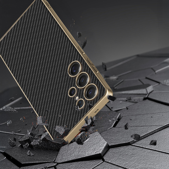 Θήκη για Samsung Galaxy S25 Ultra, GKK Leather, carbon μαύρη