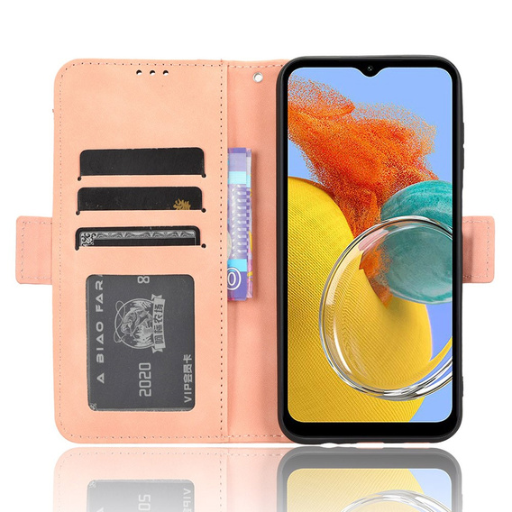 Θήκη με πτερύγιο για Samsung Galaxy M34, Card Slot, ροζ