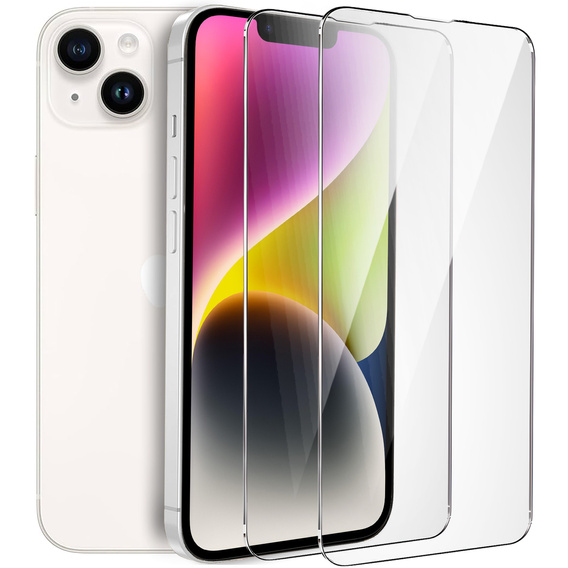 2x Μετριασμένο γυαλί για iPhone 14, ERBORD 9H Hard Glass στην οθόνη
