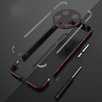 Θήκη για Xiaomi 14 Ultra, Armor Bumper, με κάλυμμα φακού, μαύρο / κόκκινο
