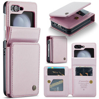 CASEME flip case για Samsung Galaxy Z Flip5 5G, Litchi Wallet, ροζ