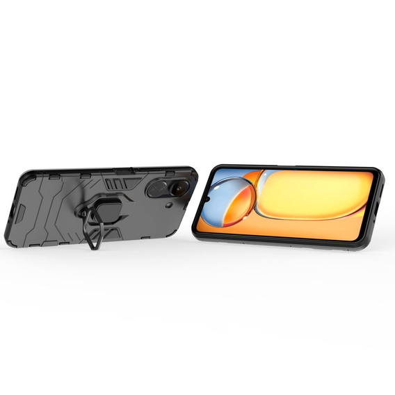 Θήκη για Xiaomi Redmi 13C / Poco C65, Kickstand Ring, μαύρη