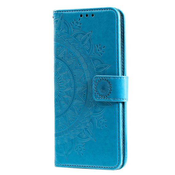 Θήκη με πτερύγιο για Oppo Reno7 5G, Mandala, μπλε