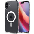 Θήκη MagSafe Spigen για iPhone 16, Ultra Hybrid, διαφανής / λευκή + Μετριασμένο γυαλί 9H
