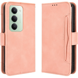 Θήκη πτερύγιο για Xiaomi Redmi 15 5G / 4G, Υποδοχή κάρτας, πορτοφόλι, ροζ