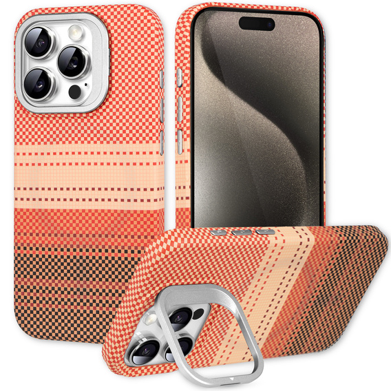 Θήκη για iPhone 15 Pro, Πλαίσιο Kickstand, για MagSafe, Sunset Orange